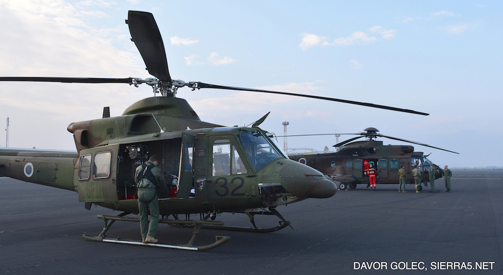 Slovenska vojska podpira delovanje HNMP Maribor s helikopterji Bell 412 in Cougar